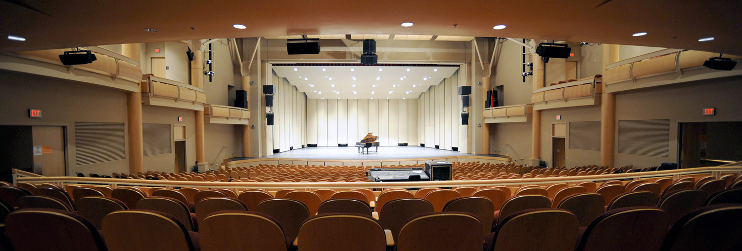 Performance Hall in Bardo Arts Center with piano on the stage