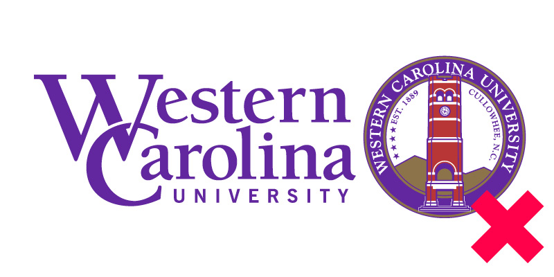 logo violation - WCU logo with the Chancellors Seal