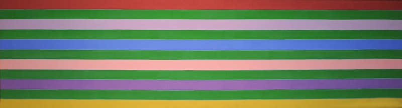Kenneth Noland, American (1924-2010)  Reef, 1969  Acrylic on canvas, 44 x 164 ¼ inches  Gift of the Artist 