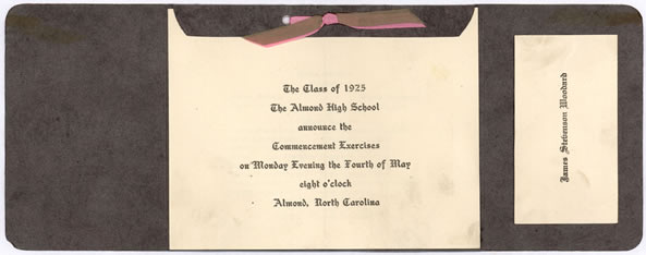 Almond High School 1925 Commencement Program (inside)