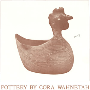 1971 Cora Wahnetah exhibit brochure with hen on cover