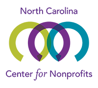 North Carolina Center for Nonprofits logo, three half circles in lime green, purple and teal with North Carolina Center for Nonprofits in text
