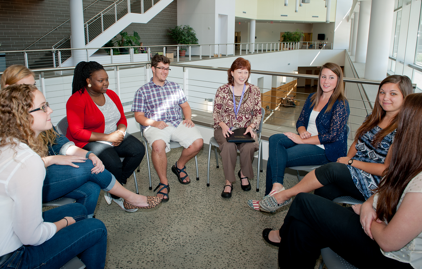  Students in a group setting from the Social Work Department