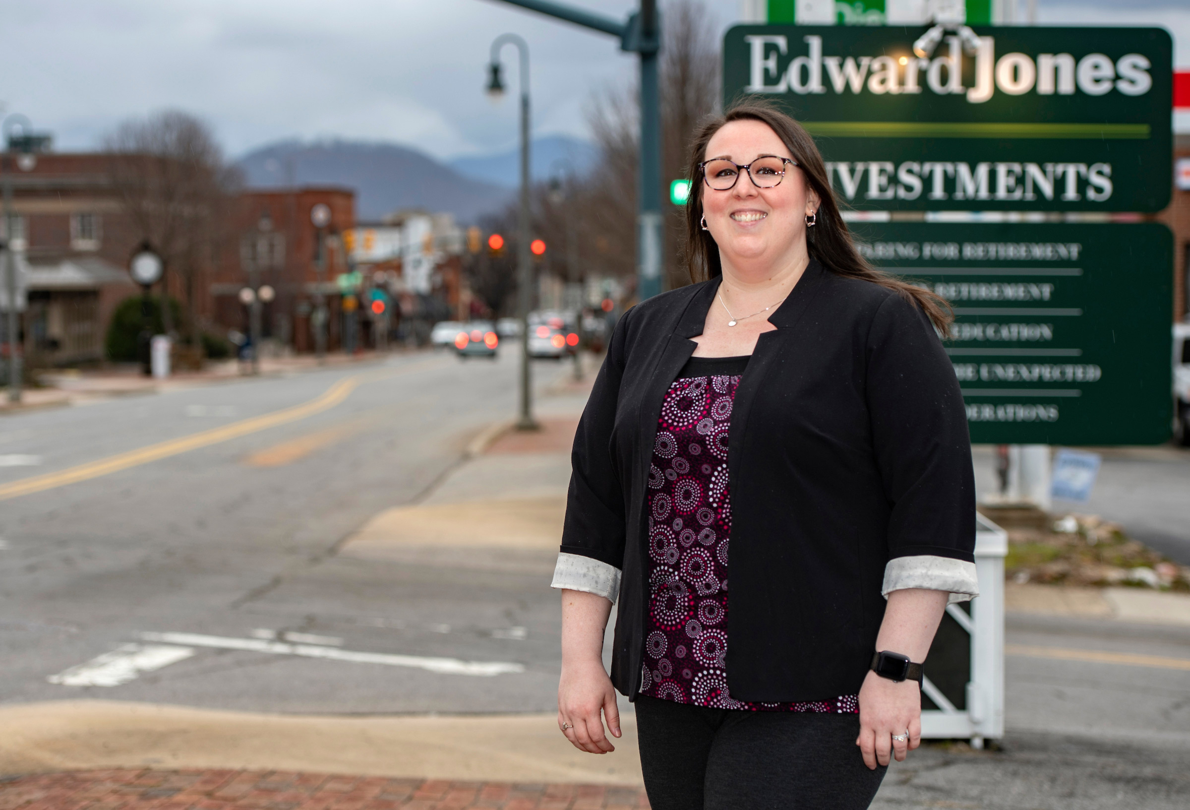 Emily McCurry in downtown Waynesville