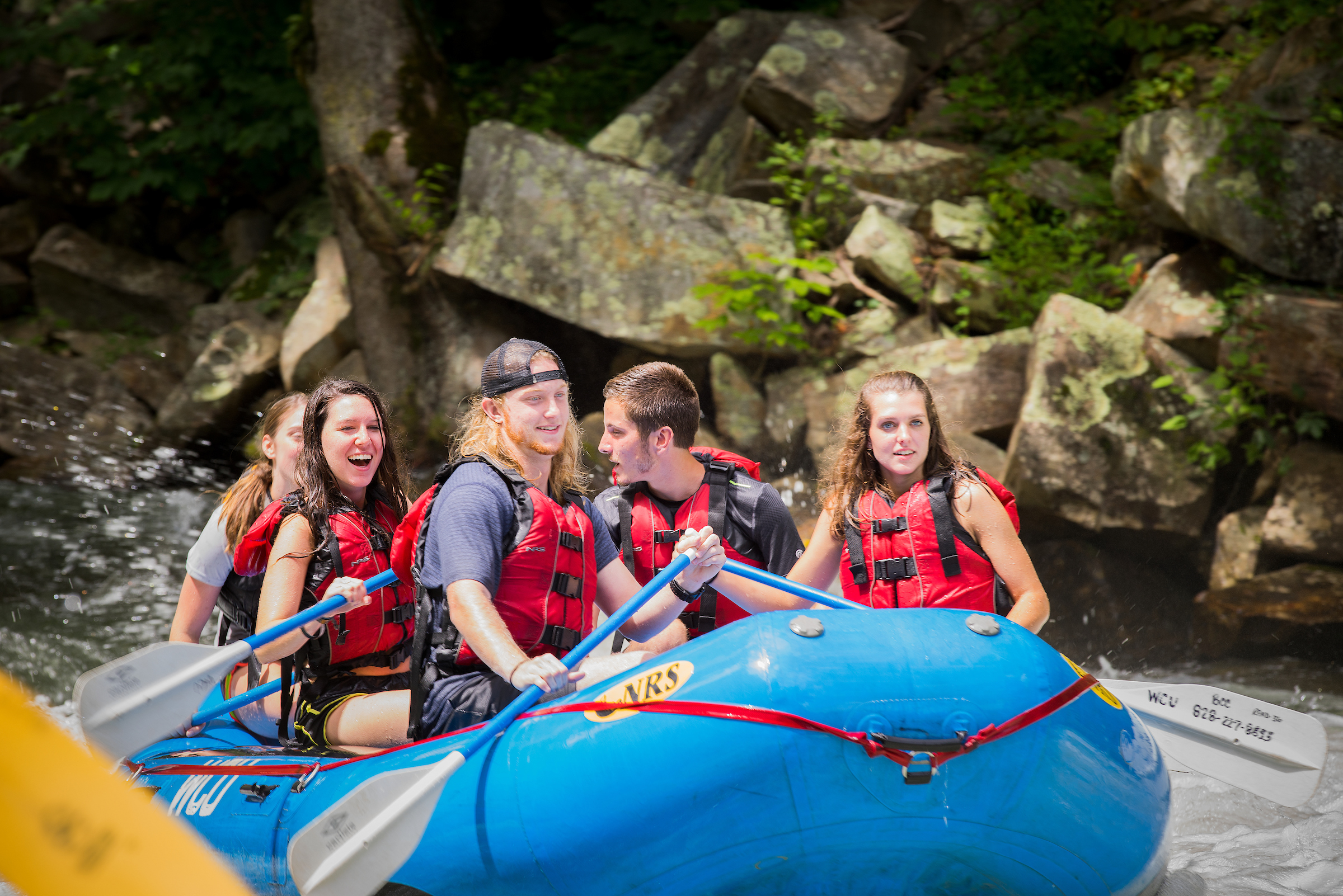 First Ascent Wilderness Students whitewater rafting