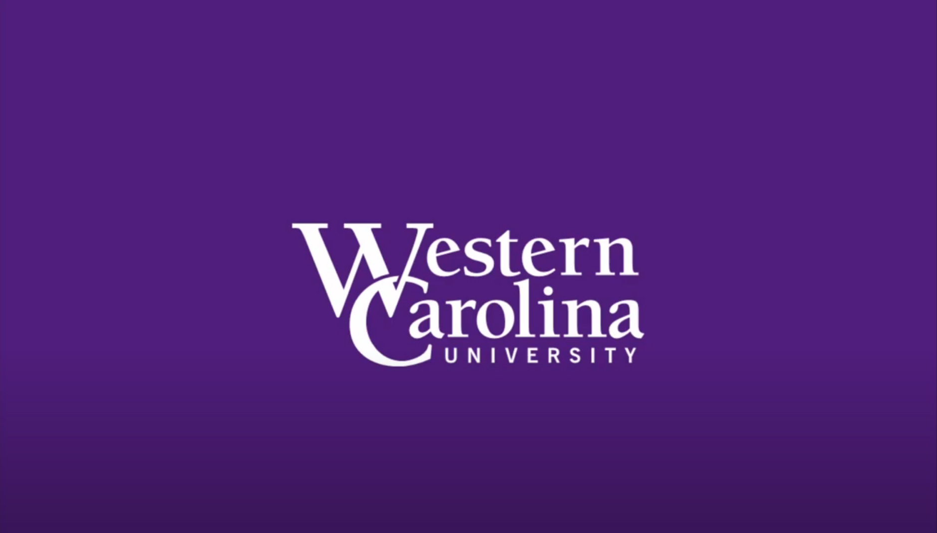 Purple background with a WCU logo