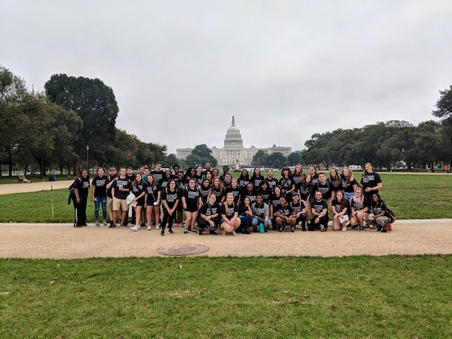Photo of students in front of the capitol building in washington, DC