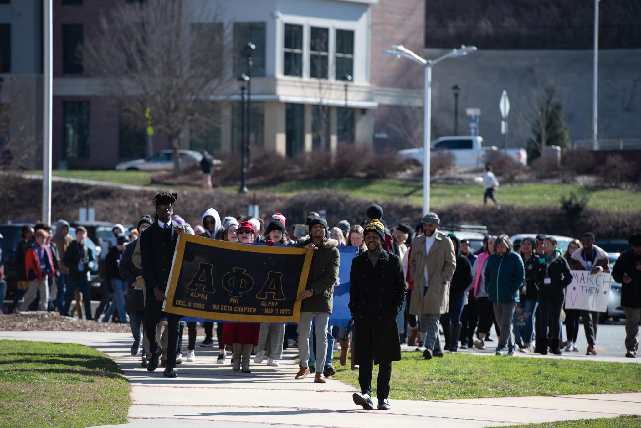 Student march in unity march.