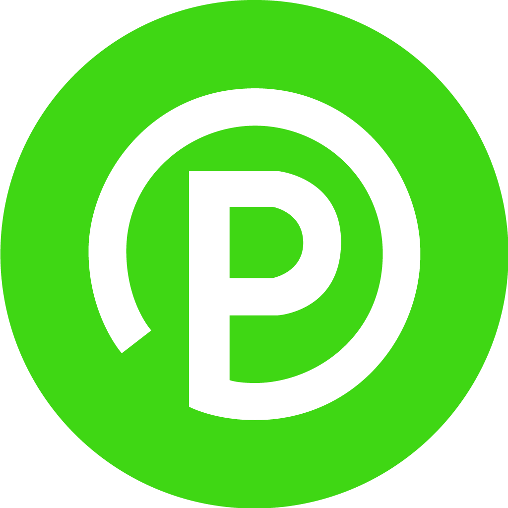 ParkMobile, a mobile meter paying app, logo.
