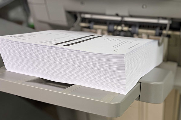 Quick Copy papers on a printer