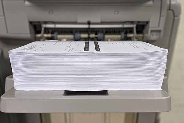 Papers on a printer
