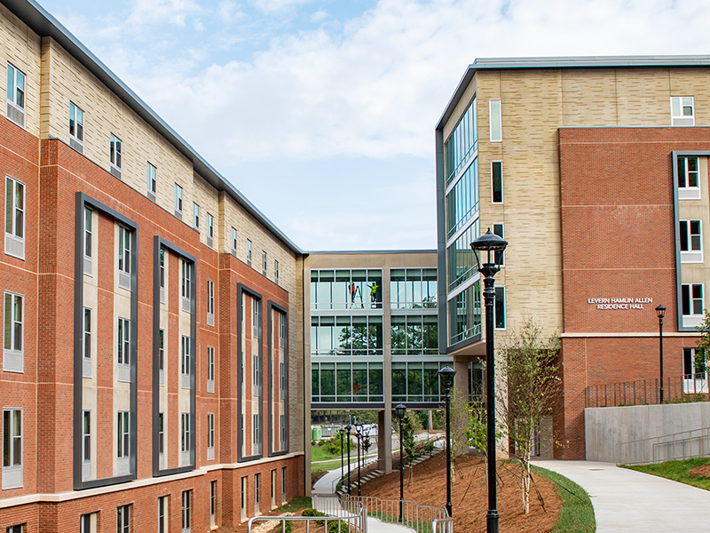 A view of Allen Residence Hall.