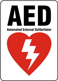 Trained AED users automated external defibrillator Safety sign