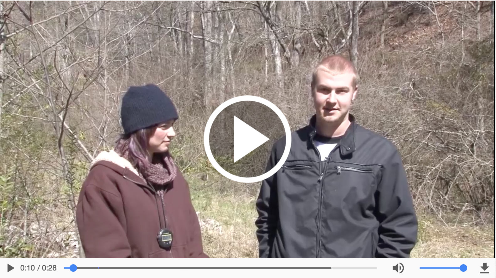 Click to watch a video from students studying at the Western Carolina Hydrological Research Station