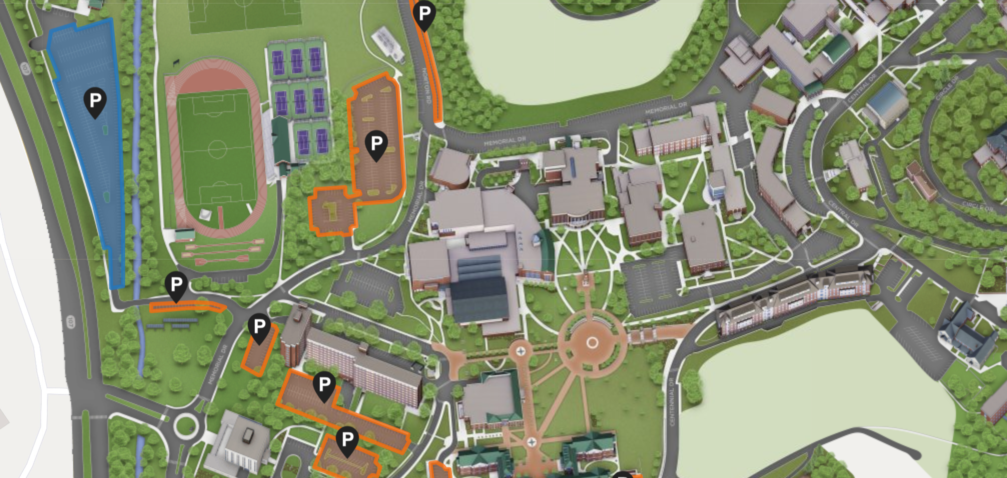 A rendering of the campus map online