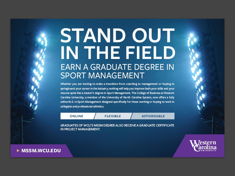 sport management print ad