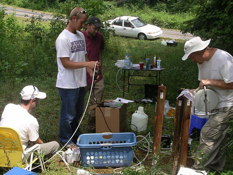 Students Taking a Well Sample