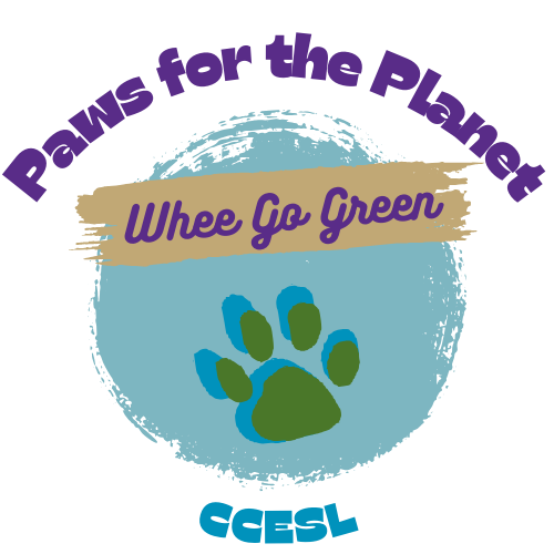 Paws for the Planet: Whee Go Green CCESL Logo