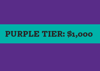 A purple square with text saying 'purple tier $1000'