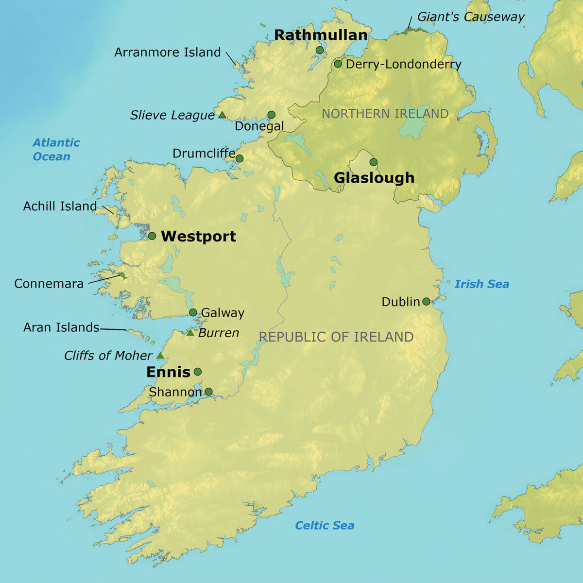 Ireland Destinations Map