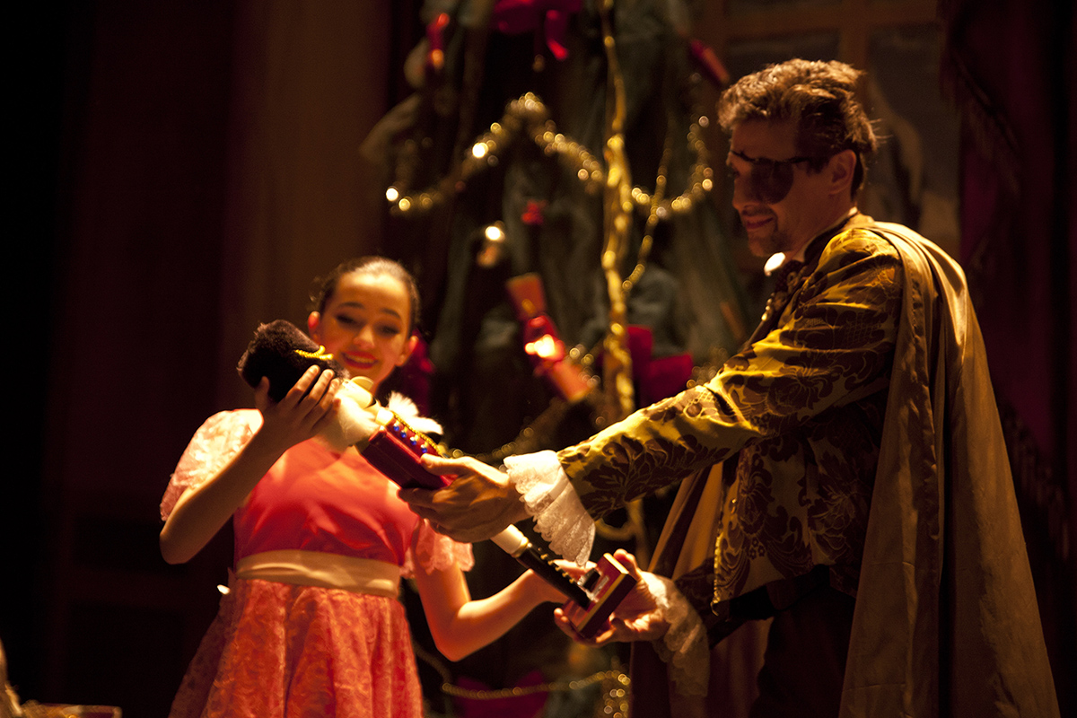 Girl and man with nutcracker