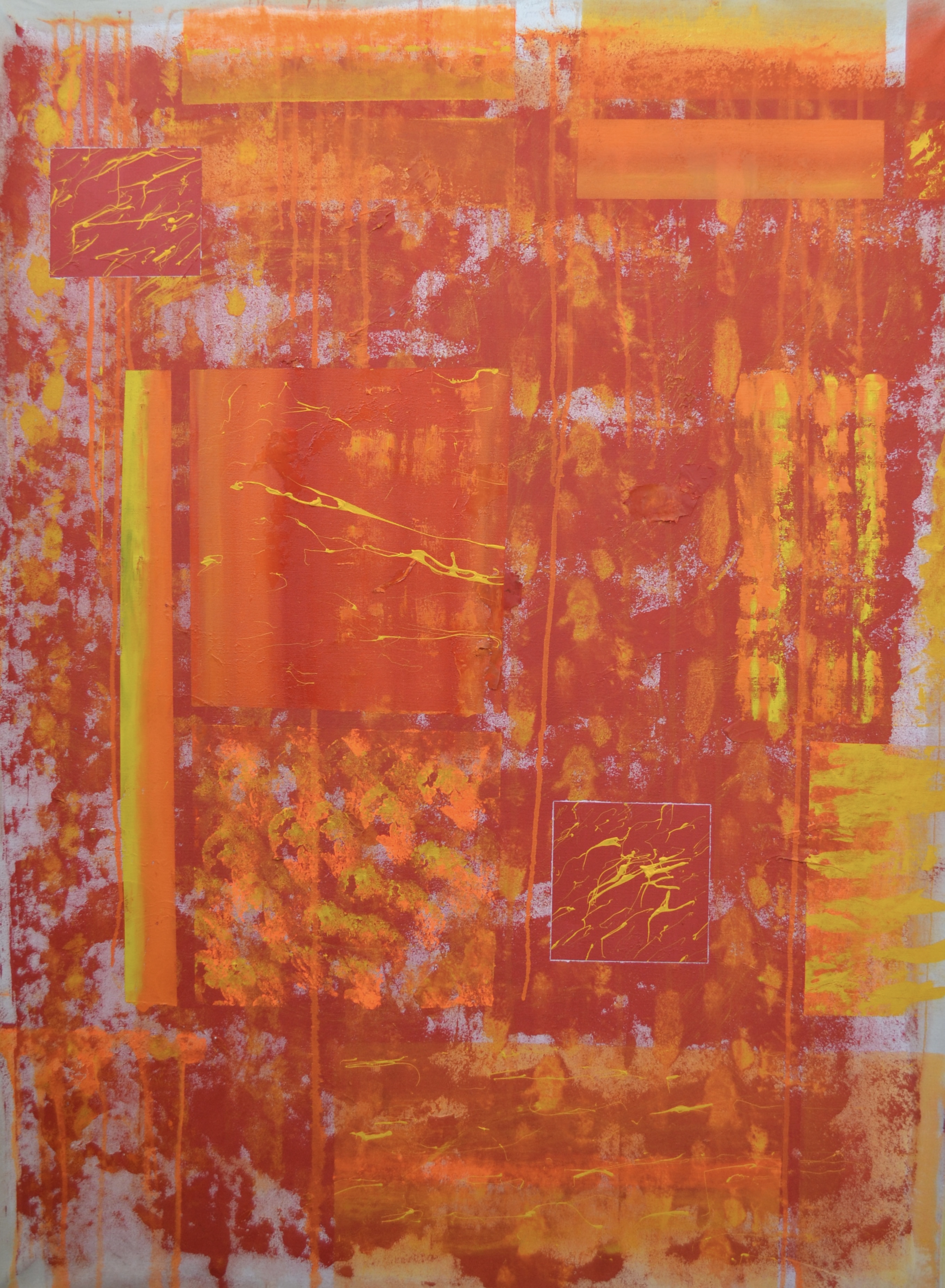 orange, red, yellow brush strokes that look like skid marks and sooth transitions 