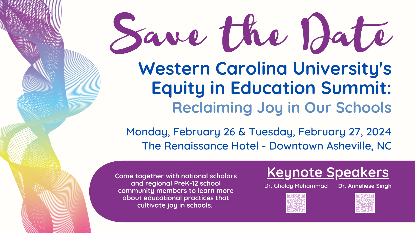 Flyer for Save the Date Western Carolina Equity in Education Summit