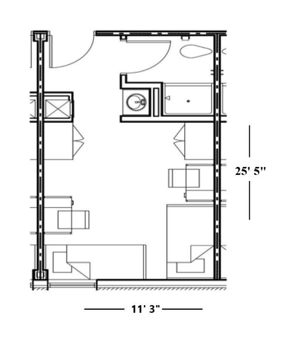  Allen double room layout