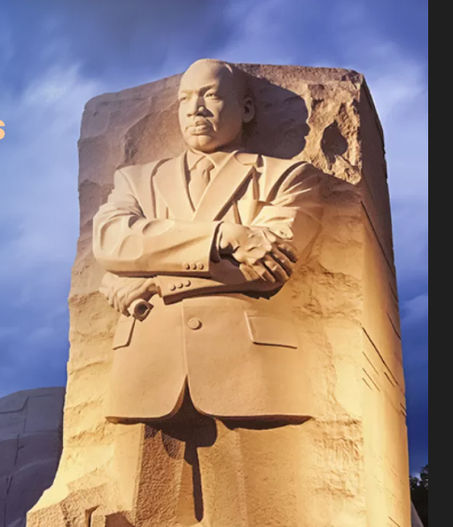 stone stature carving of MLK Jr