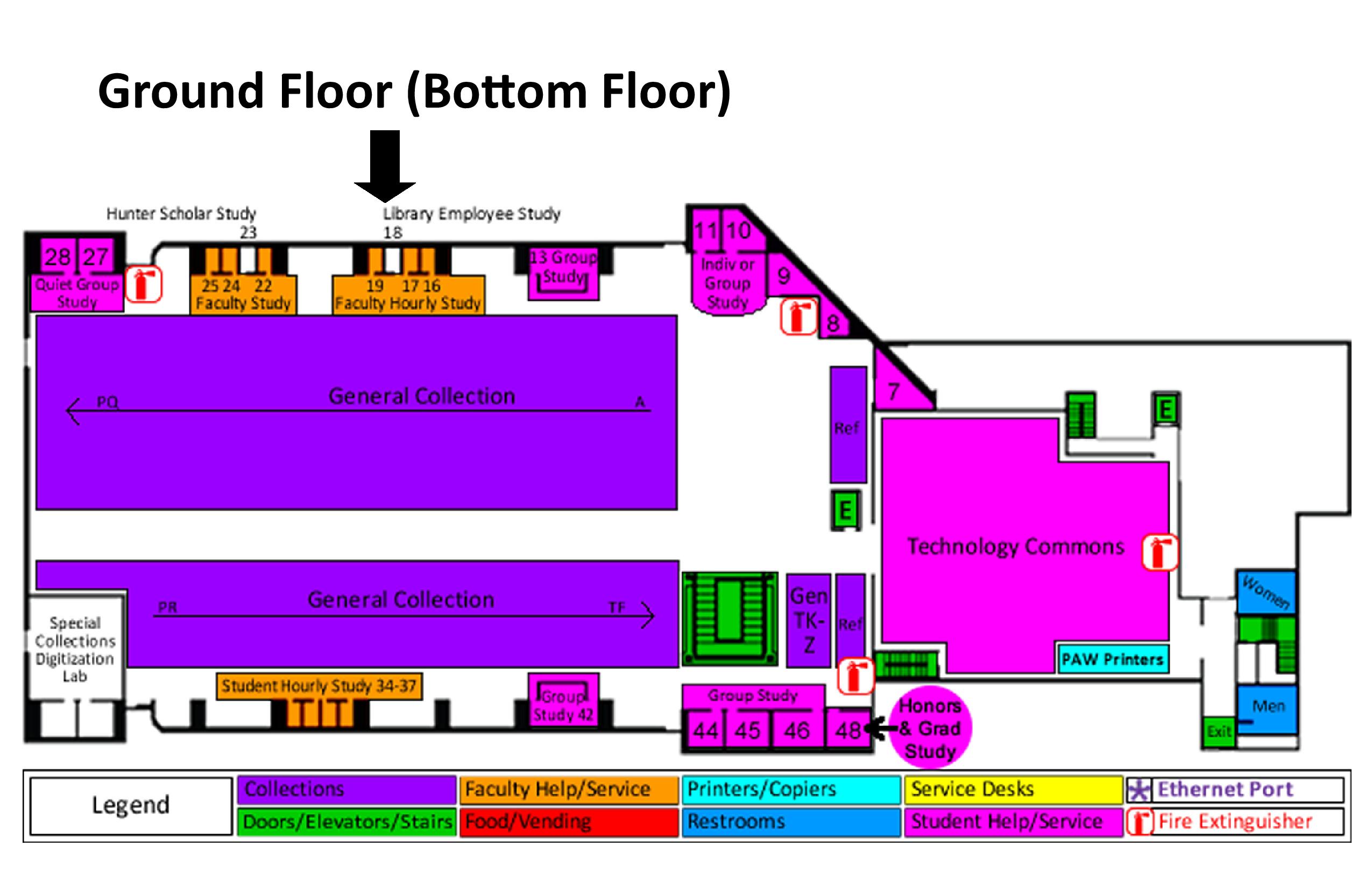 Library Ground floor location map