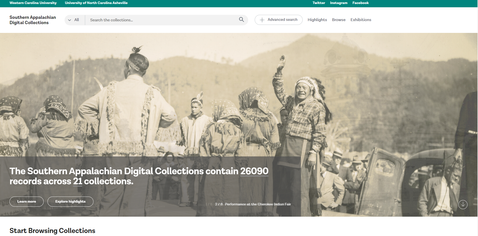 Southern Appalachian Digital Collections homepage