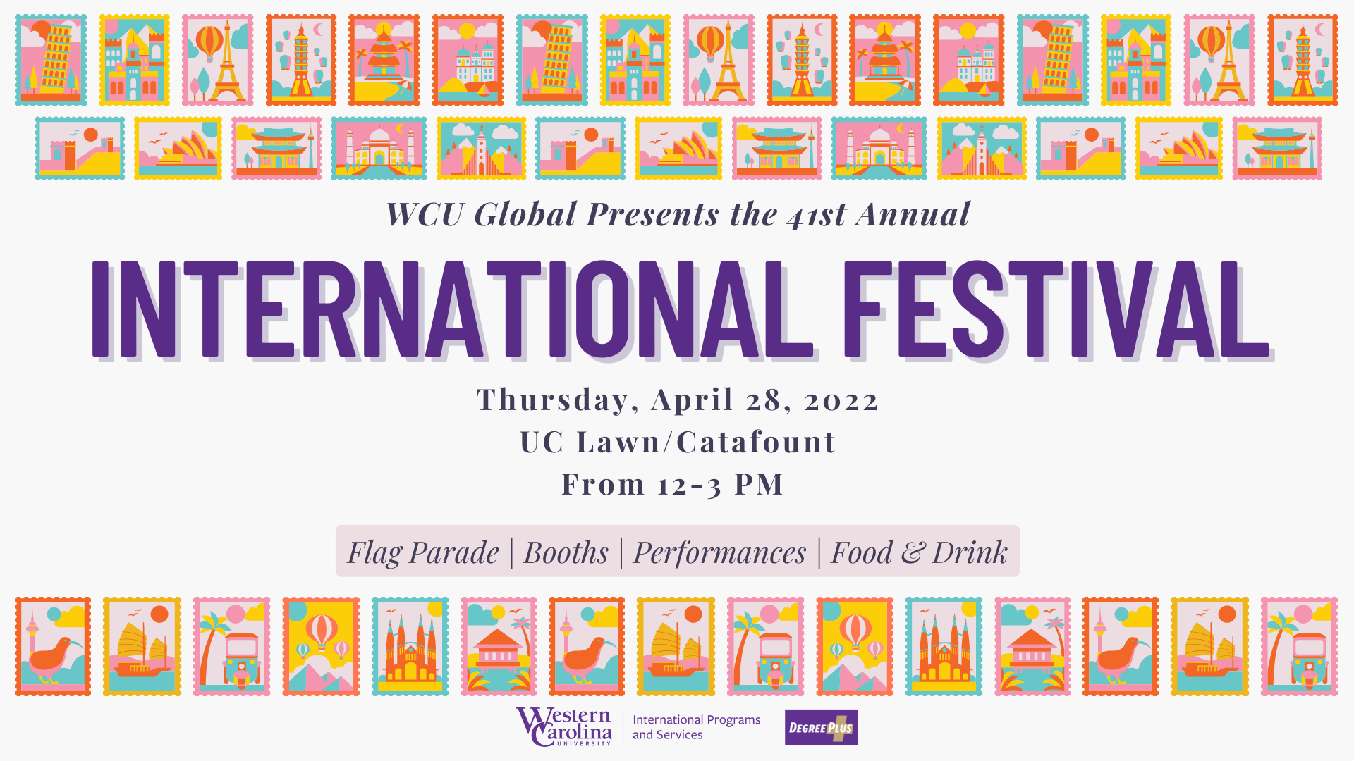 41st Annual International Festival, Thursday April 28 2022, from 12-3pm