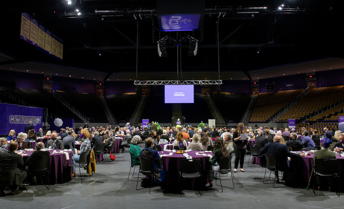 Wide shot of the scholarship luncheon
