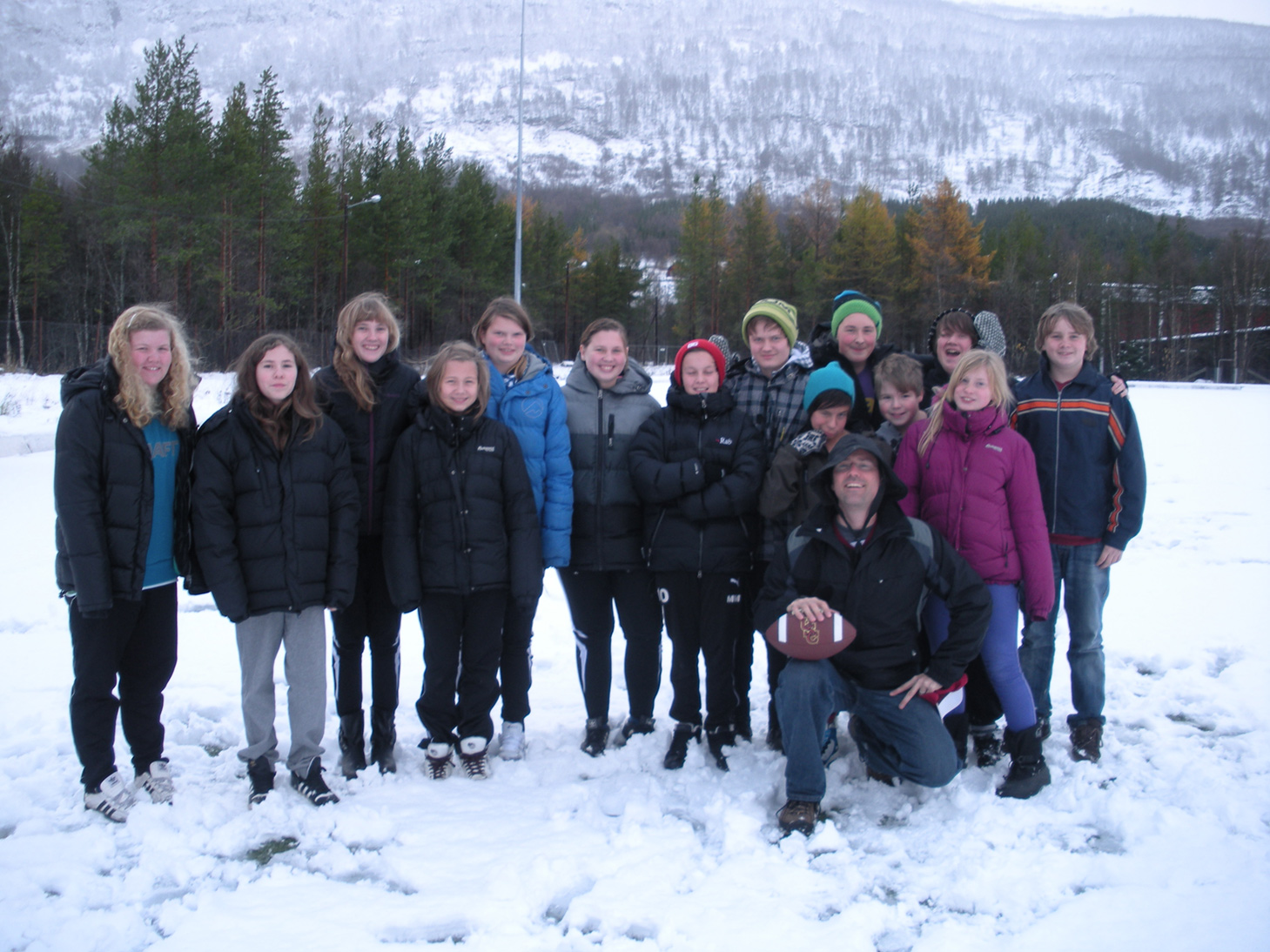 David Virtue with Middle Grades Students in Norway