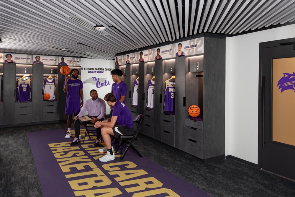 new wcu basketball locker rooms