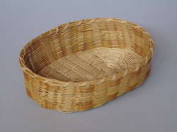 The finished basket woven from honeysuckle vine