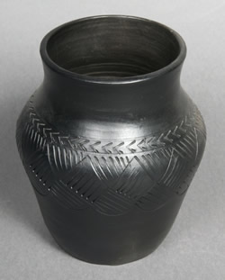 Blackware pottery vase by Louise Bigmeat Maney