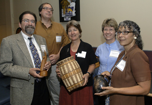 David Brose, Folklorist, John C. Campbell Folk School; George Frizzell, Special Collections, Hunter Library; Michelle Frances, Archivist, Penland School of Crafts; Suzanne McDowell, Curator, Mountain Heritage Center; Anna Fariello, Director, Craft Revival Project.