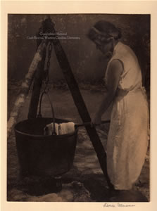 Louise Pitman at the dye pot