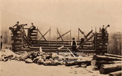 Log Raising at the Weaving Cabin