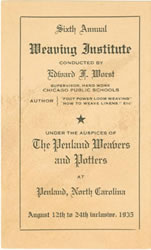Weaving Institute Brochure, 1935