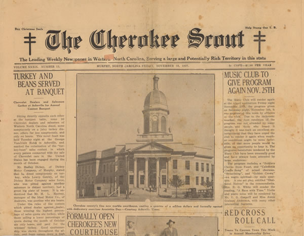 Cherokee Scout front page