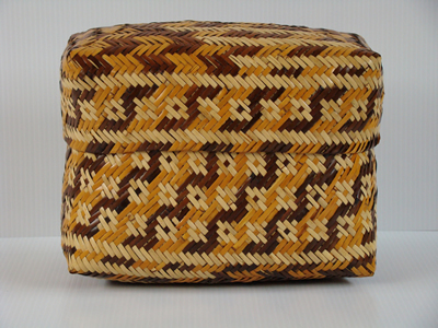 Double weave lidded basket