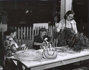 Lottie Stamper (standing) at the 1952 Craftsman's Fair