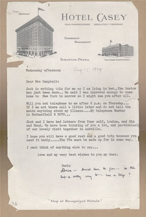 Letter from Doris Ulmann