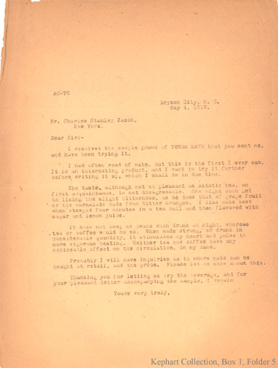 Letter dated May 4, 1919
